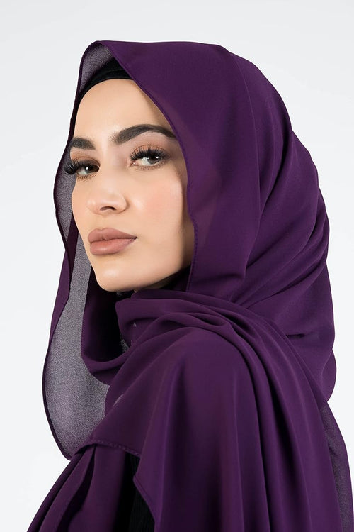 Georgette Hijab-Purple