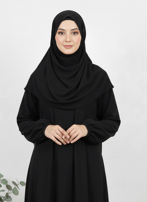 Premium & Comfortable Black Abaya — Made From Pure Nida Fabric