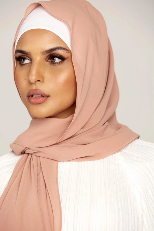 Georgette Hijab-Rose Taupe