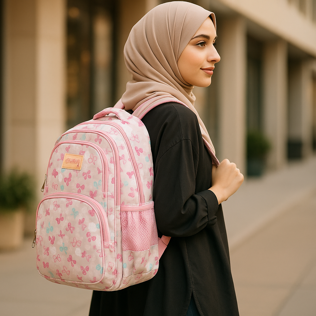 Trendy Pink Cute  Backpack For College Uni Girls