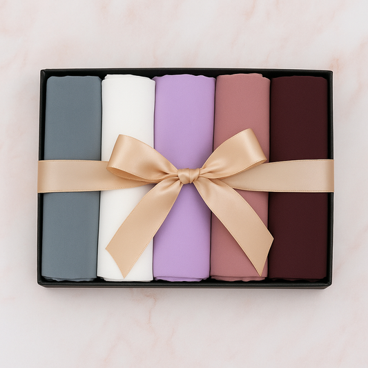 Pack of 5 Full Size Georgette Chiffon Hijabs