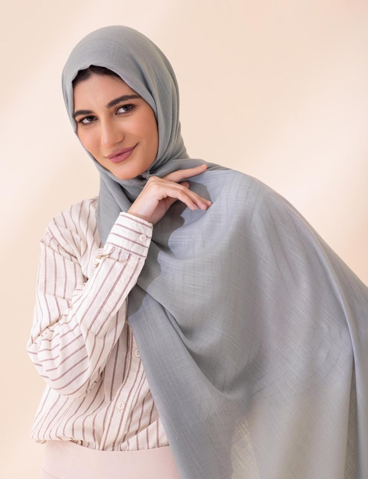 Soft Turkish Lawn  Hijab – Gray