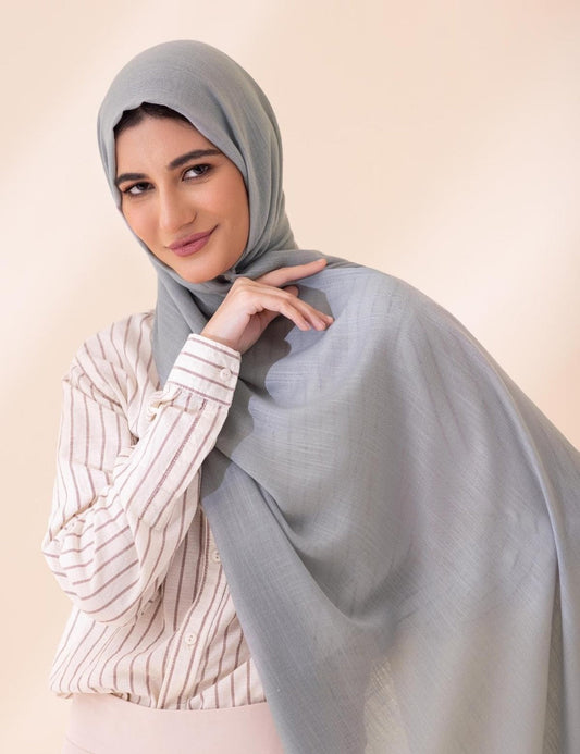 Soft Turkish Lawn  Hijab – Gray