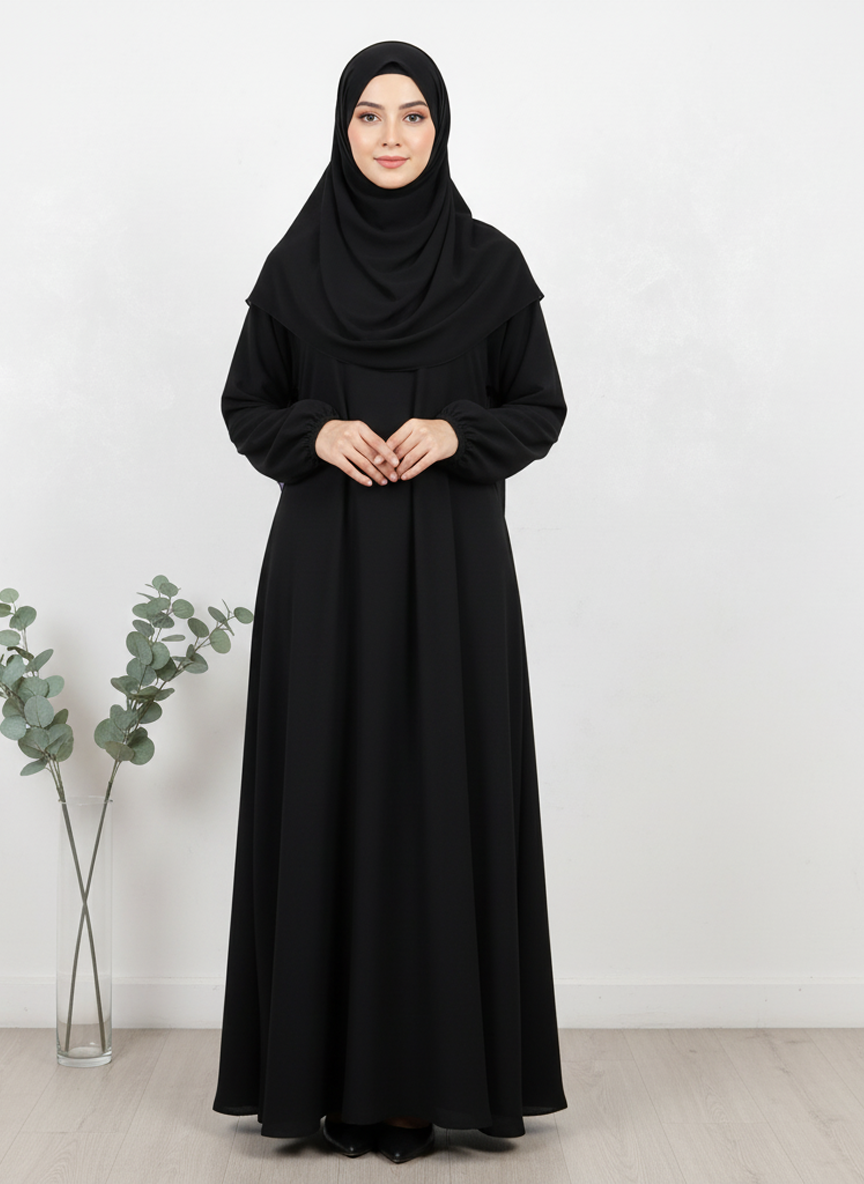 Premium & Comfortable Black Abaya — Made From Pure Nida Fabric