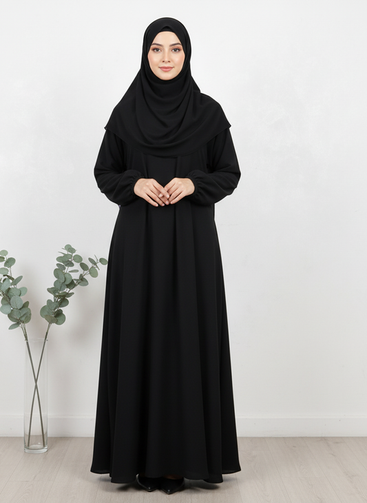 Premium & Comfortable Black Abaya — Made From Pure Nida Fabric