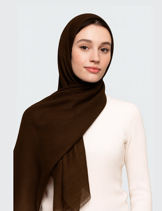 Soft Turkish Lawn  Hijab – Brown