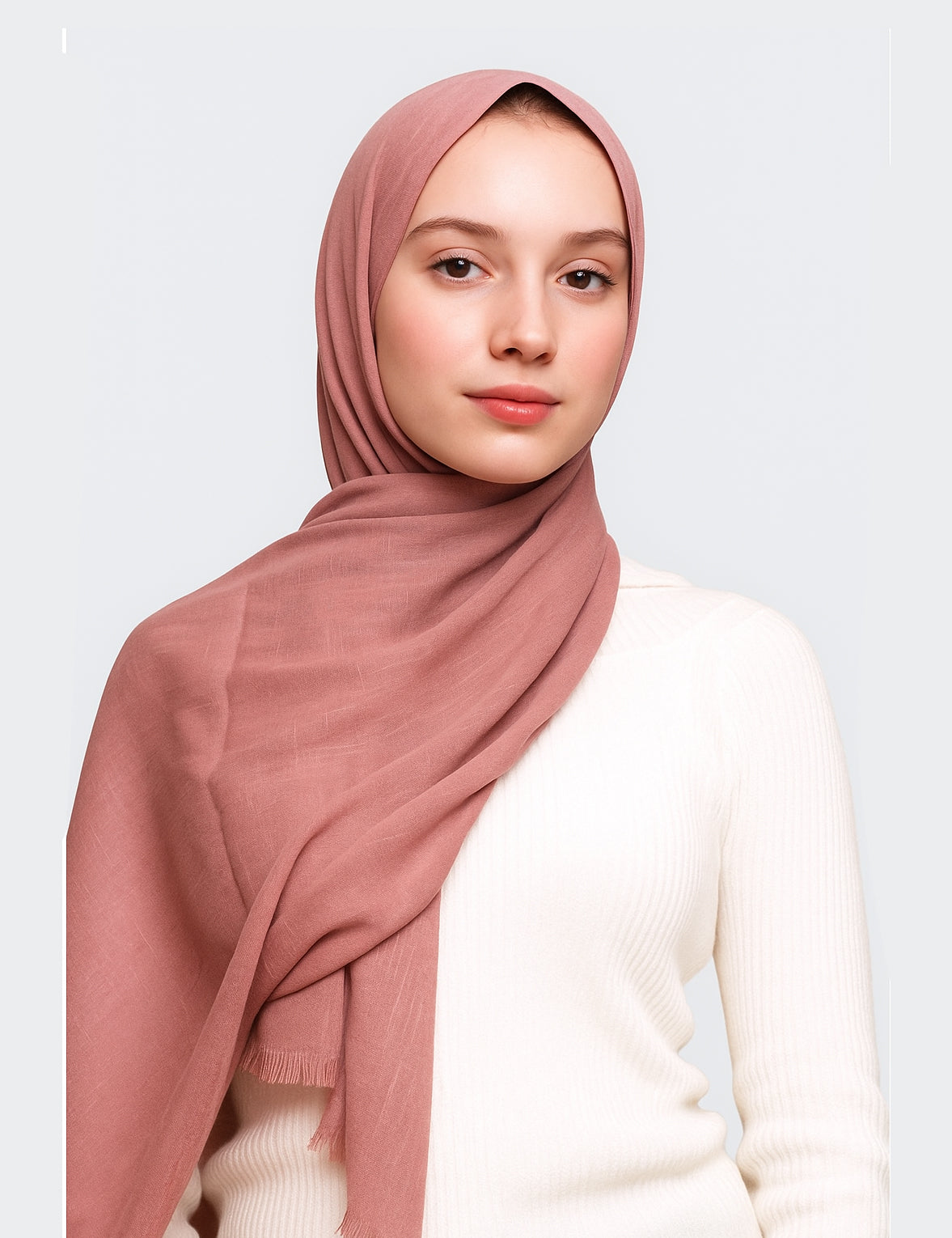 Soft Turkish Lawn  Hijab – Dusky Pink