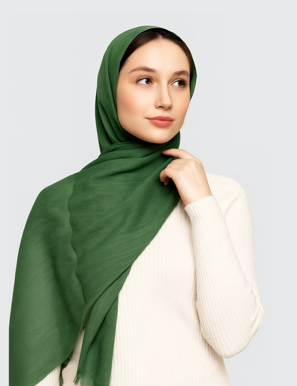 Soft Turkish Lawn  Hijab – Green