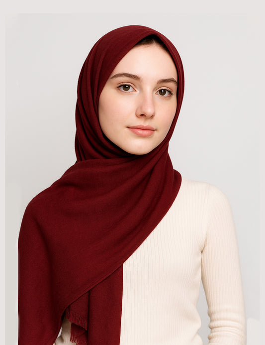 Soft Turkish Lawn  Hijab – Maroon