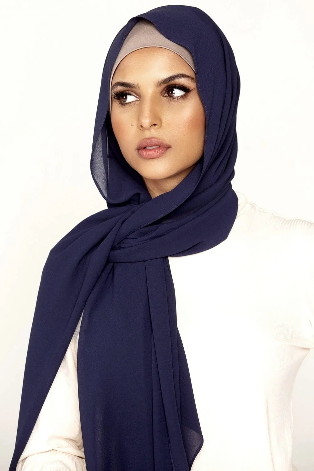 Georgette Hijab-Navy Blue