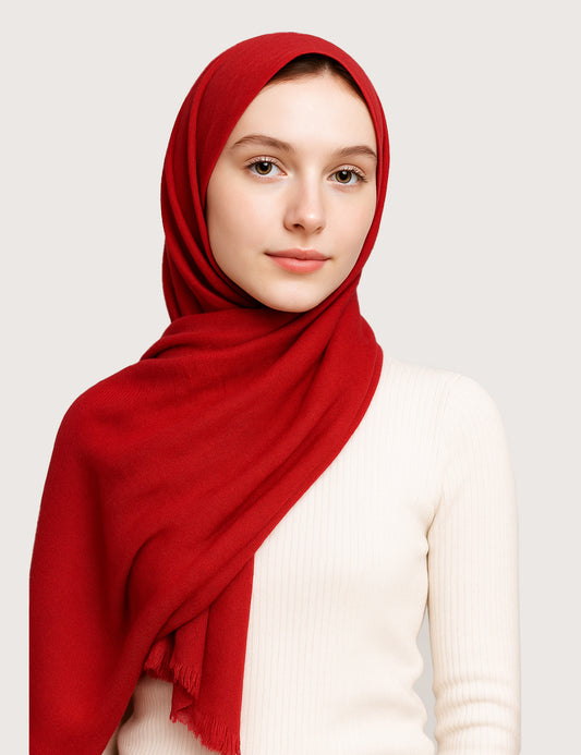 Soft Turkish Lawn  Hijab – Red