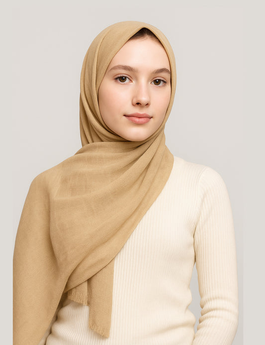 Soft Turkish Lawn  Hijab – Beige