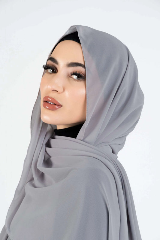 Georgette Hijab-Light Grey