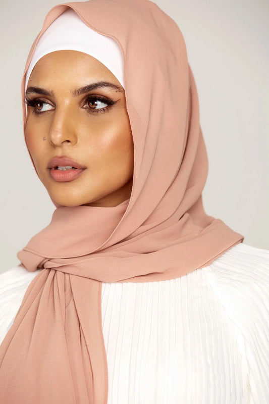 Georgette Hijab-Rose Taupe
