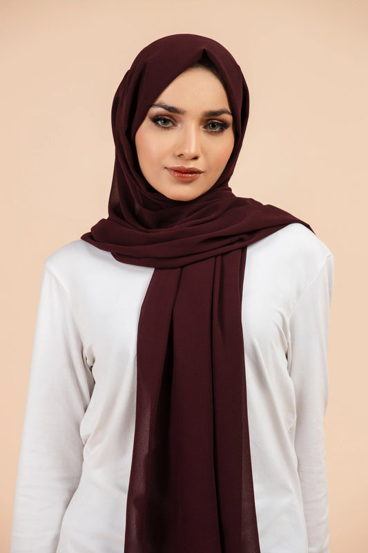 Georgette Hijab-Maroon