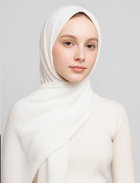 Soft Turkish Lawn  Hijab – White